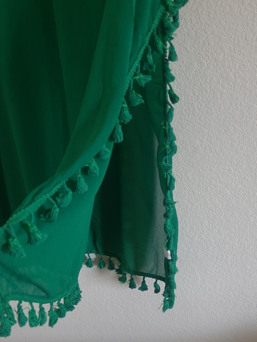 Emerald Green Tassel-Trim Tunic Swim Over OS - Picture 3 of 6